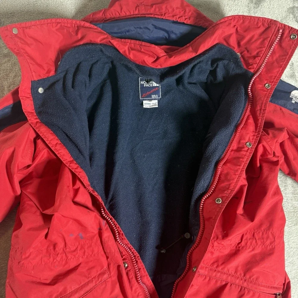 Vintage The North Face Extreme Gore-Tex Jacket Mens L Ski Snowboard Hooded Flaws